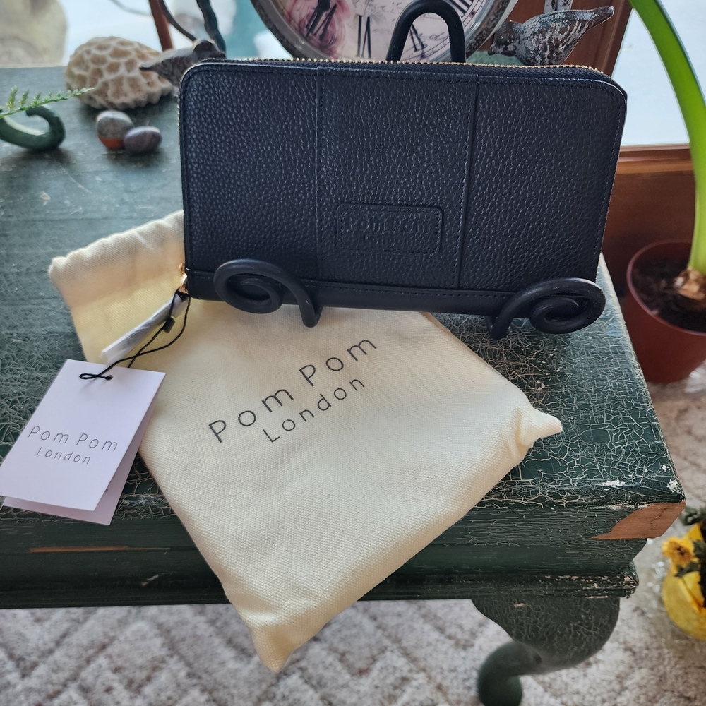 Pom Pom London Black Clutch Wristlet